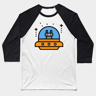 bunny in ufo icon sticker Baseball T-Shirt